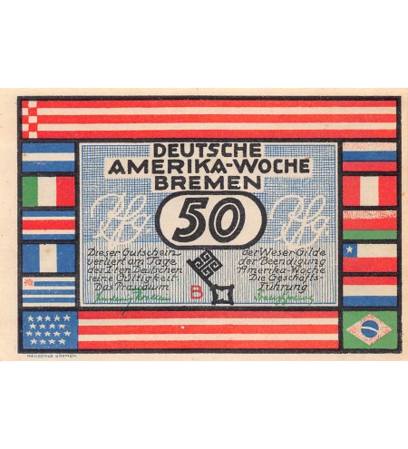 ALLEMAGNE, BREME - 50 PFENNIG 1923