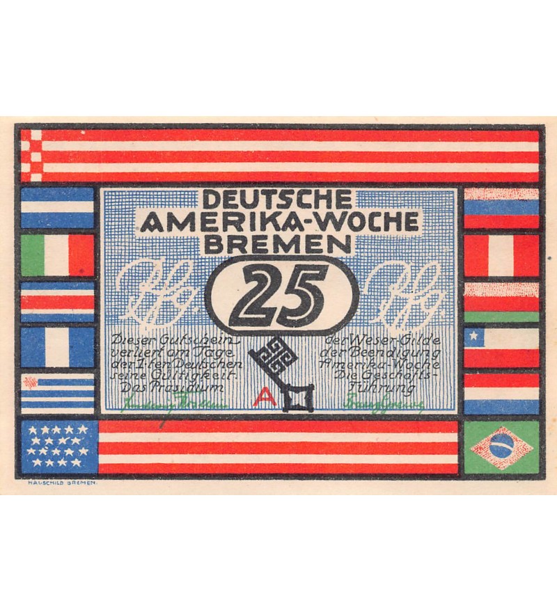 ALLEMAGNE, BREME - 25 PFENNIG 1923