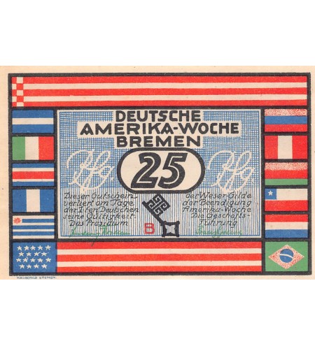 ALLEMAGNE, BREME - 25 PFENNIG 1923