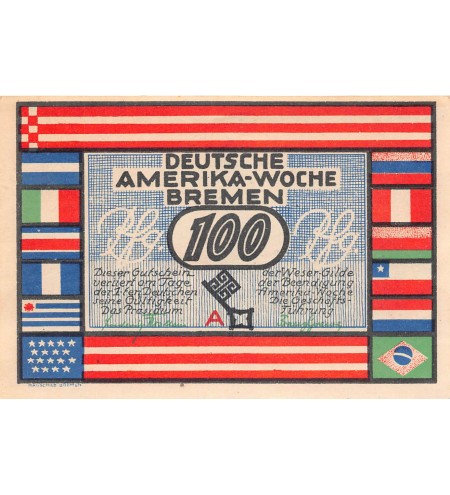 ALLEMAGNE, BREME - 100 PFENNIG 1923