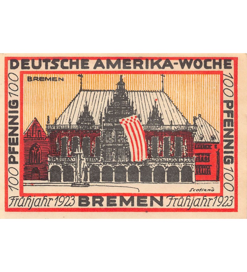 ALLEMAGNE, BREME - 100 PFENNIG 1923