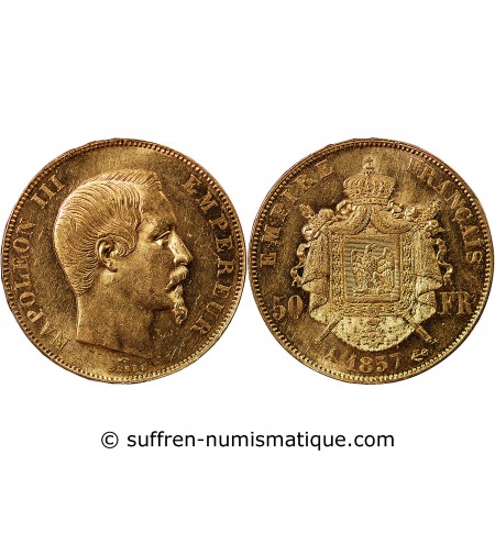 NAPOLEON III ﻿- 50 FRANCS OR 1857 A PARIS﻿