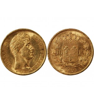 CHARLES X﻿ - 40 FRANCS OR 1830 A PARIS﻿ 2