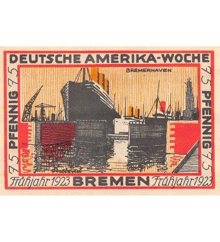 ALLEMAGNE, BREME - 75 PFENNIG 1923