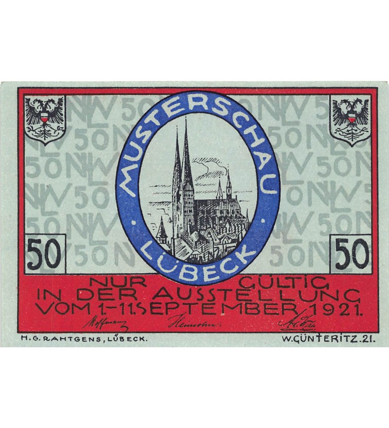 ALLEMAGNE, LÜBECK - 50 PFENNIG 1921