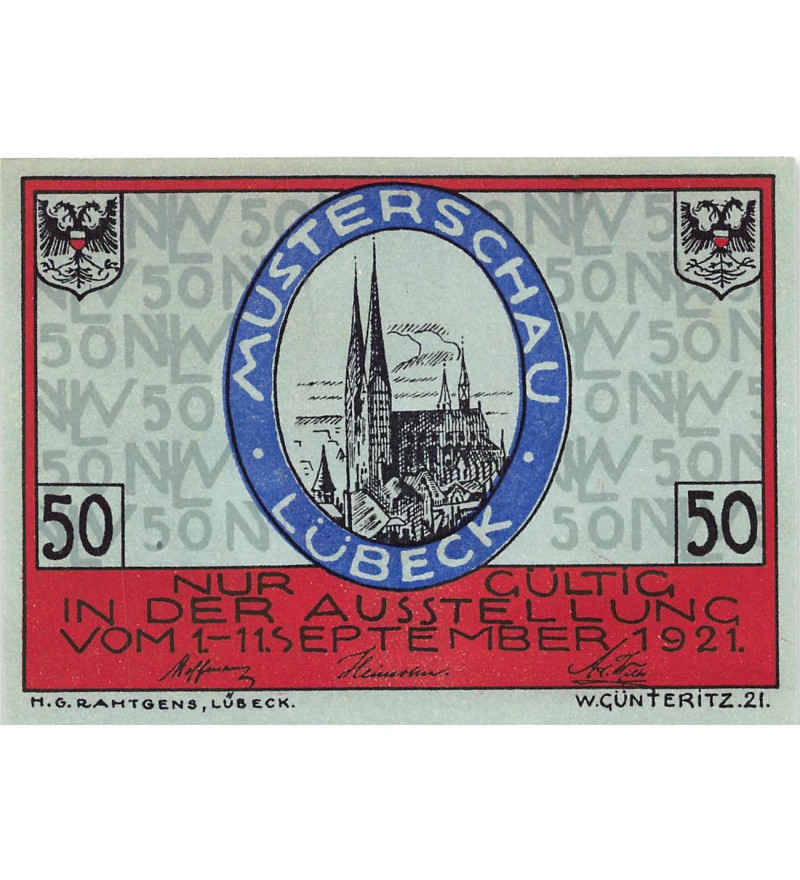 ALLEMAGNE, LÜBECK - 50 PFENNIG 1921