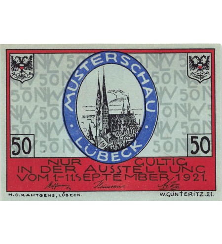 ALLEMAGNE, LÜBECK - 50 PFENNIG 1921