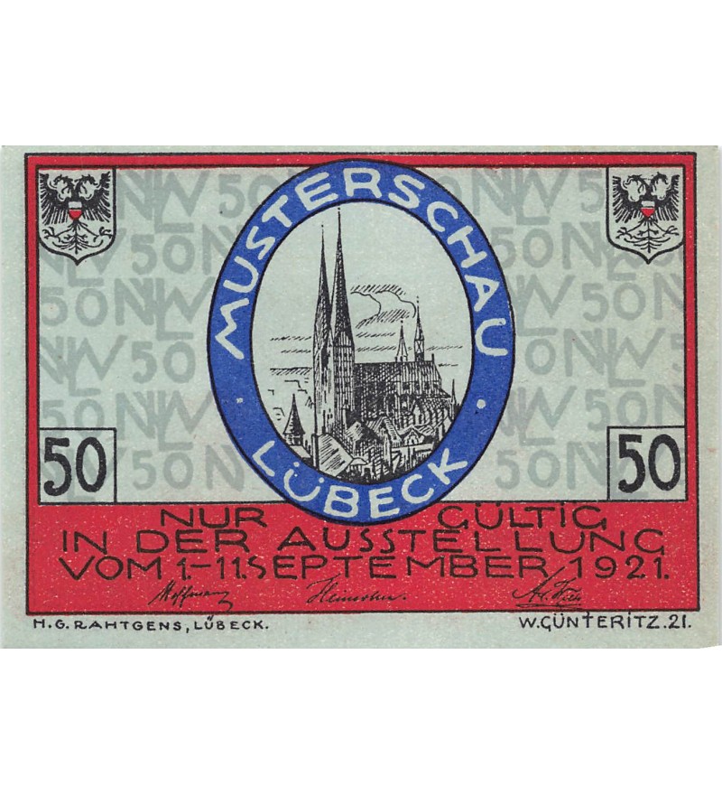 ALLEMAGNE, LÜBECK - 50 PFENNIG 1921