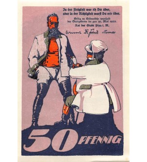 ALLEMAGNE, PLAU - 50 PFENNIG 1922