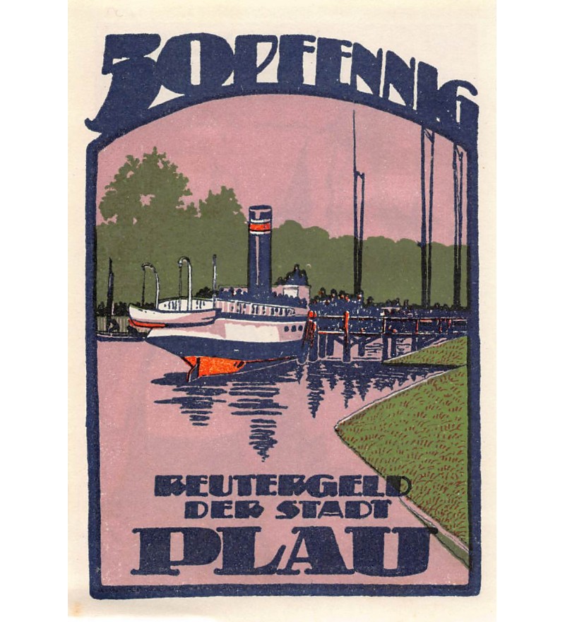 ALLEMAGNE, PLAU - 50 PFENNIG 1922