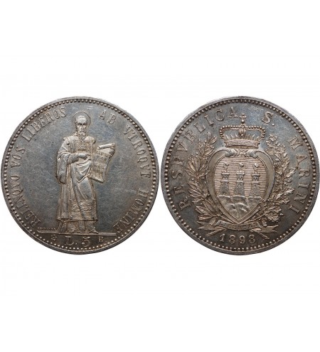 SAINT MARIN - 5 LIRE 1898