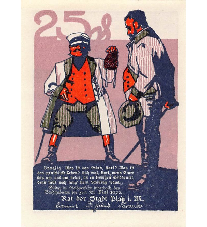 ALLEMAGNE, PLAU - 25 PFENNIG 1922