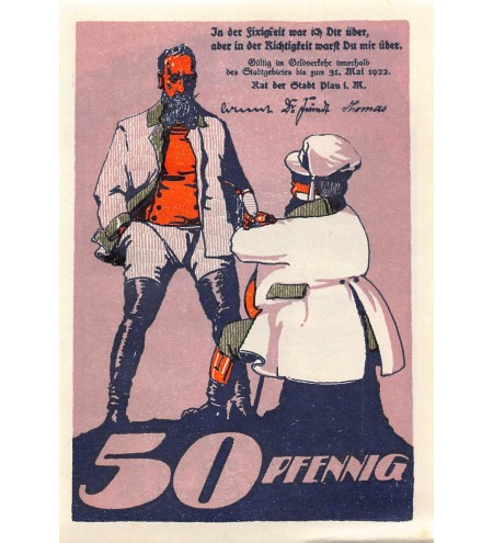 ALLEMAGNE, PLAU - 50 PFENNIG 1922