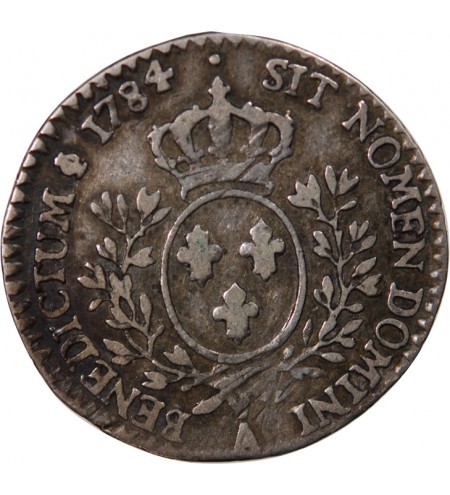LOUIS XVI - 1/10 ECU AUX BRANCHES D'OLIVIER 1784 A PARIS