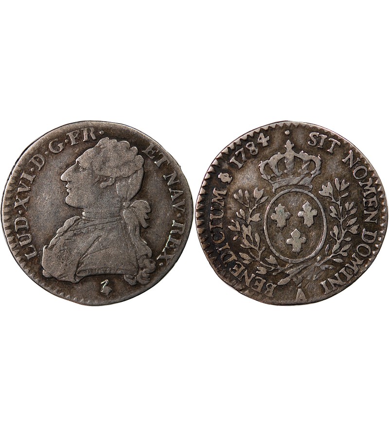 LOUIS XVI - 1/10 ECU AUX BRANCHES D'OLIVIER 1784 A PARIS