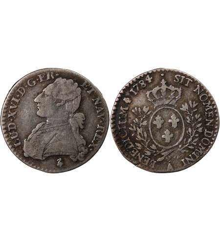 LOUIS XVI - 1/10 ECU AUX BRANCHES D'OLIVIER 1784 A PARIS