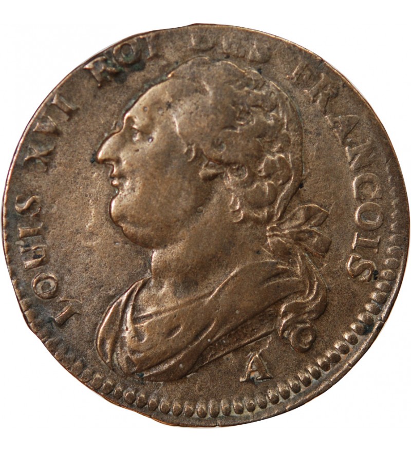 LOUIS XVI, CONSTITUTION - 12 DENIERS 1791 A PARIS