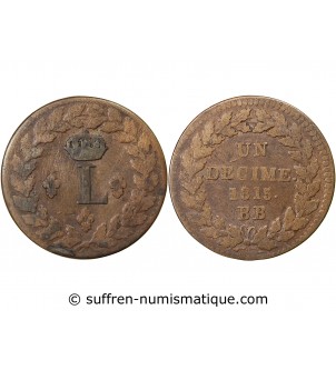 SIEGE DE STRASBOURG, LOUIS XVIII - DECIME 1815. BB