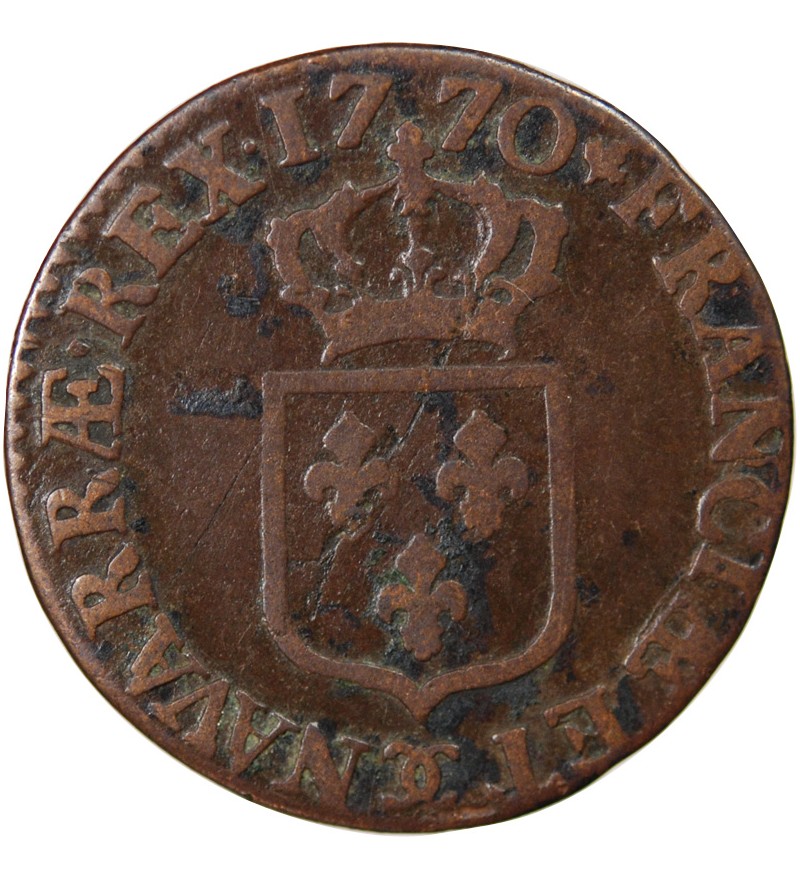 LOUIS XV﻿ - 1/2 SOL A LA VIEILLE TÊTE 1770 BESANCON