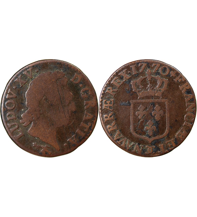 LOUIS XV﻿ - 1/2 SOL A LA VIEILLE TÊTE 1770 BESANCON