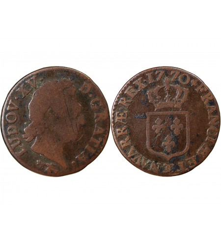 LOUIS XV﻿ - 1/2 SOL A LA VIEILLE TÊTE 1770 BESANCON