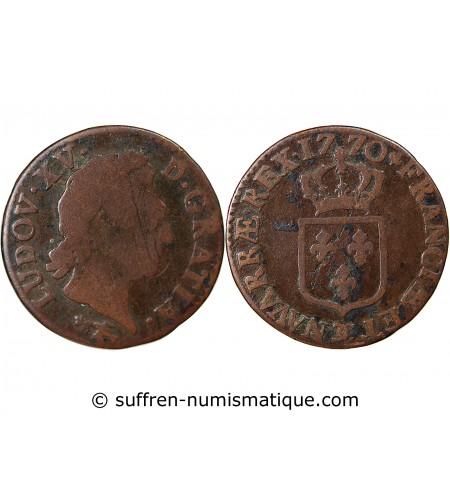 LOUIS XV﻿ - 1/2 SOL A LA VIEILLE TÊTE 1770 BESANCON