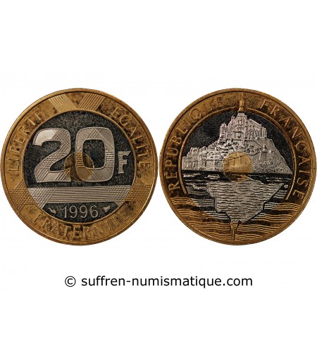 MONT SAINT MICHEL - 20 FRANCS OR 1996 "Frappe BE"