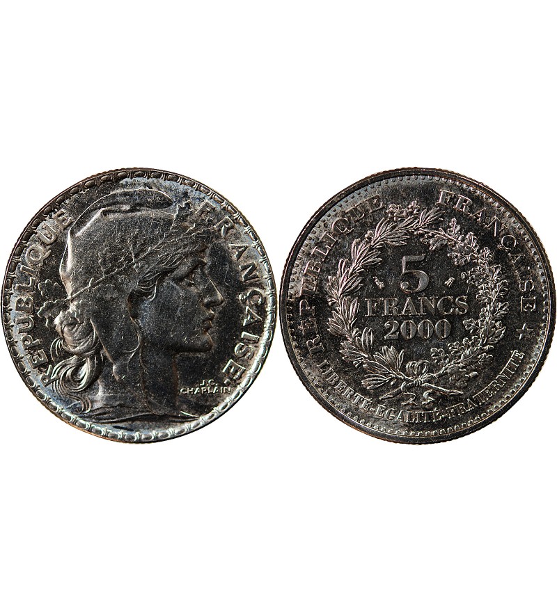 Ve REPUBLIQUE, MARIANNE DE CHAPLAIN - 5 FRANCS 2000 - FRAPPE BU