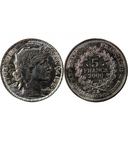 Ve REPUBLIQUE, MARIANNE DE CHAPLAIN - 5 FRANCS 2000 - FRAPPE BU