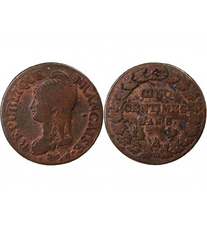 DUPRÉ - 5 CENTIMES AN 8/5 A/R PARIS 2