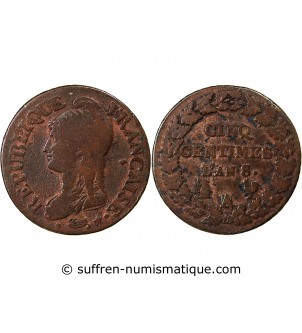 DUPRÉ - 5 CENTIMES AN 8/5 A/R PARIS