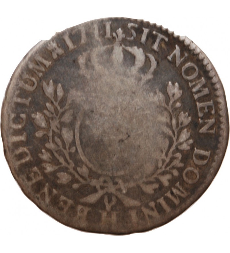 LOUIS XV - 1/2 ECU AU BANDEAU 1741 H LA ROCHELLE