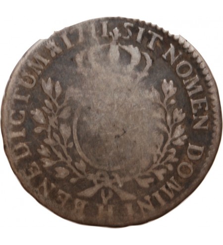 LOUIS XV - 1/2 ECU AU BANDEAU 1741 H LA ROCHELLE