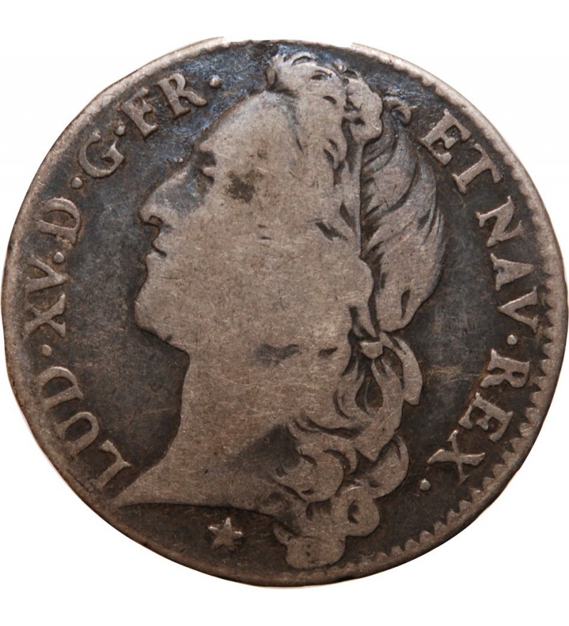 LOUIS XV - 1/2 ECU AU BANDEAU 1741 H LA ROCHELLE