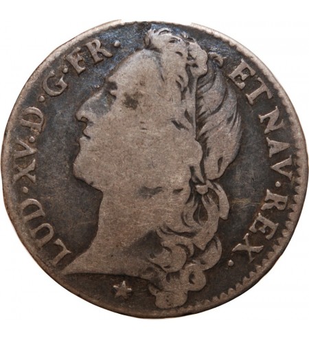 LOUIS XV - 1/2 ECU AU BANDEAU 1741 H LA ROCHELLE