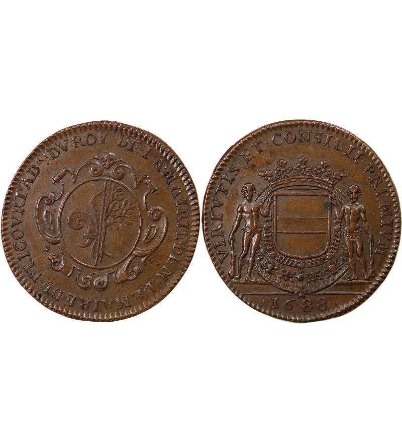 MANTES, LE MAIRE DE FLICOURT – JETON 1688