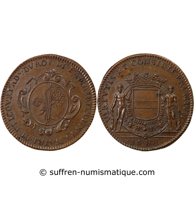 MANTES, LE MAIRE DE FLICOURT – JETON 1688