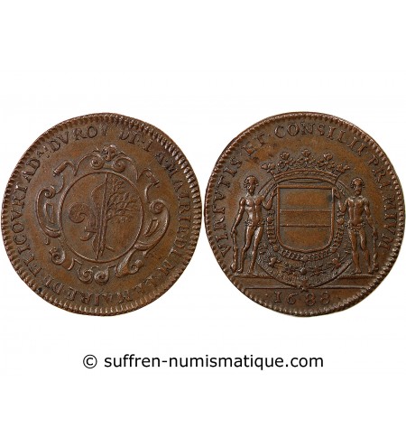 MANTES, LE MAIRE DE FLICOURT – JETON 1688