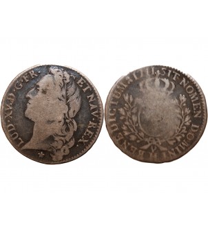 LOUIS XV - 1/2 ECU AU BANDEAU 1741 H LA ROCHELLE 2