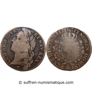 LOUIS XV - 1/2 ECU AU BANDEAU 1741 H LA ROCHELLE