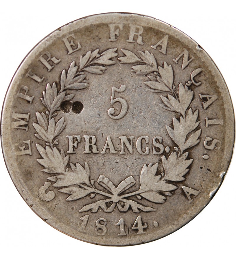 NAPOLEON Ier - 5 FRANCS 1814 A PARIS