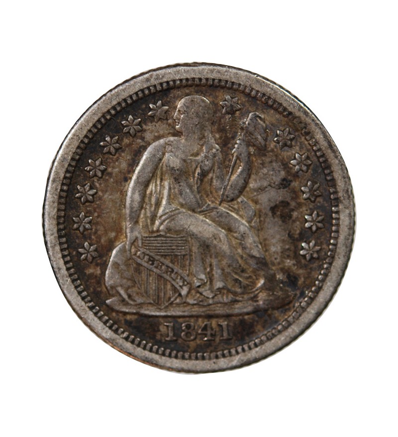 USA - 10 CENTS ARGENT "Seated Liberty Dime" 1841 O NOUVELLE-ORLEANS