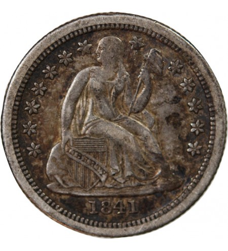 USA - 10 CENTS ARGENT "Seated Liberty Dime" 1841 O NOUVELLE-ORLEANS