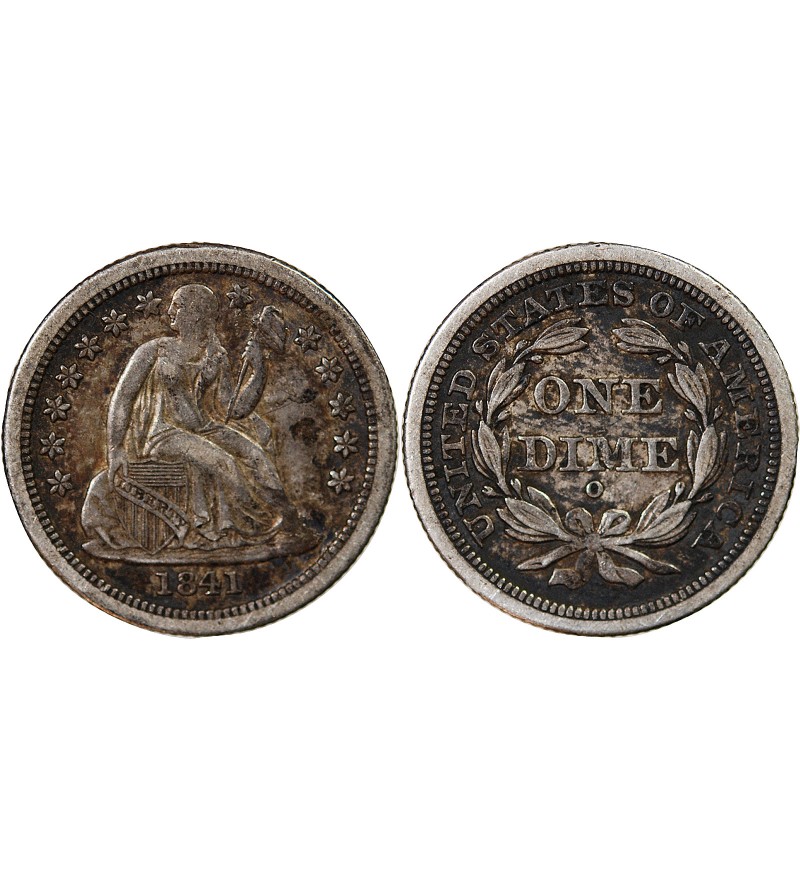 USA - 10 CENTS ARGENT "Seated Liberty Dime" 1841 O NOUVELLE-ORLEANS