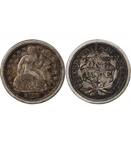 USA - 10 CENTS ARGENT "Seated Liberty Dime" 1841 O NOUVELLE-ORLEANS