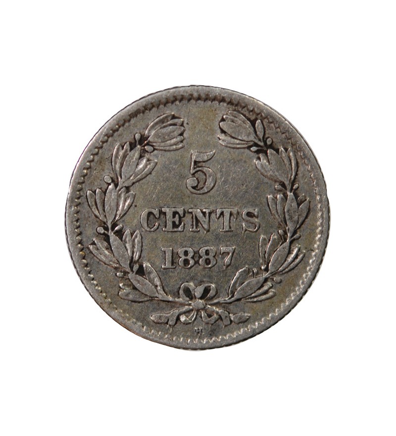 NICARAGUA - 5 CENTAVOS ARGENT 1887 H HEATON