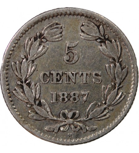 NICARAGUA - 5 CENTAVOS ARGENT 1887 H HEATON