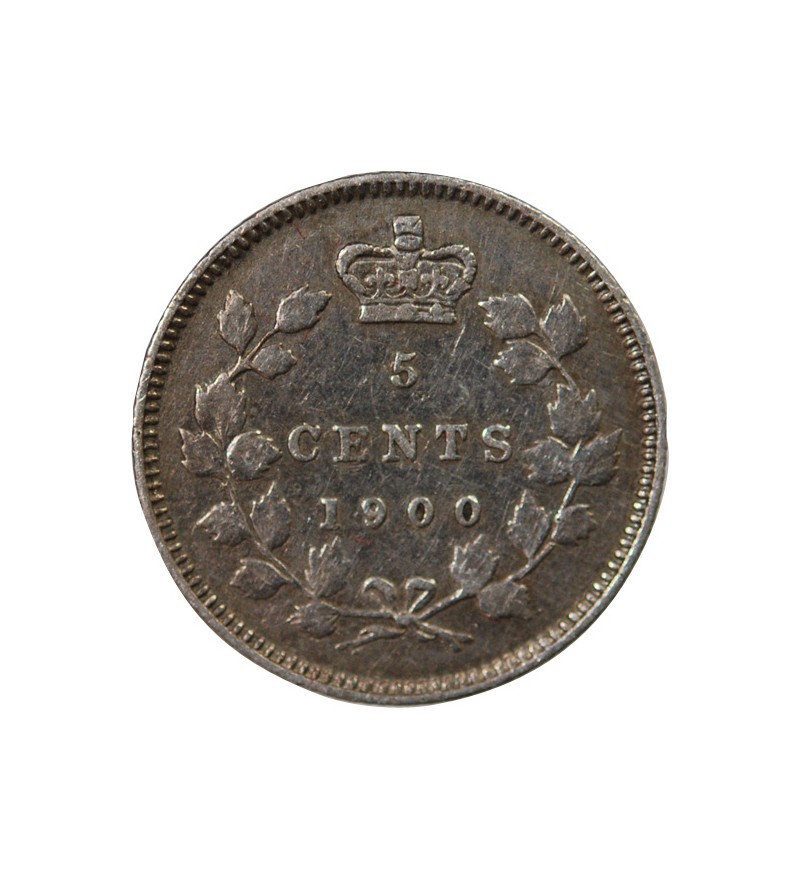 CANADA, VICTORIA - 5 CENTS ARGENT 1900