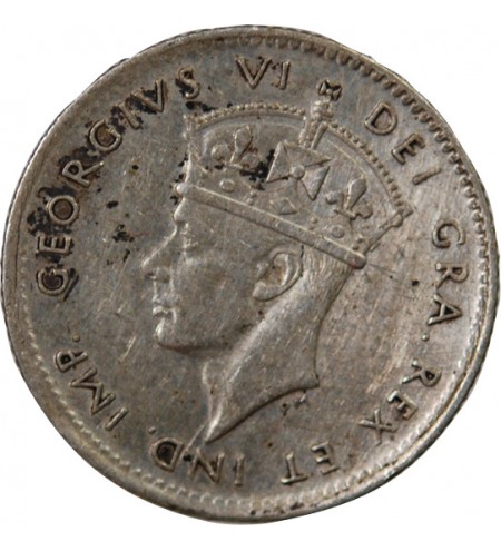 TERRE-NEUVE, GEORGES VI - 5 CENTS ARGENT 1945