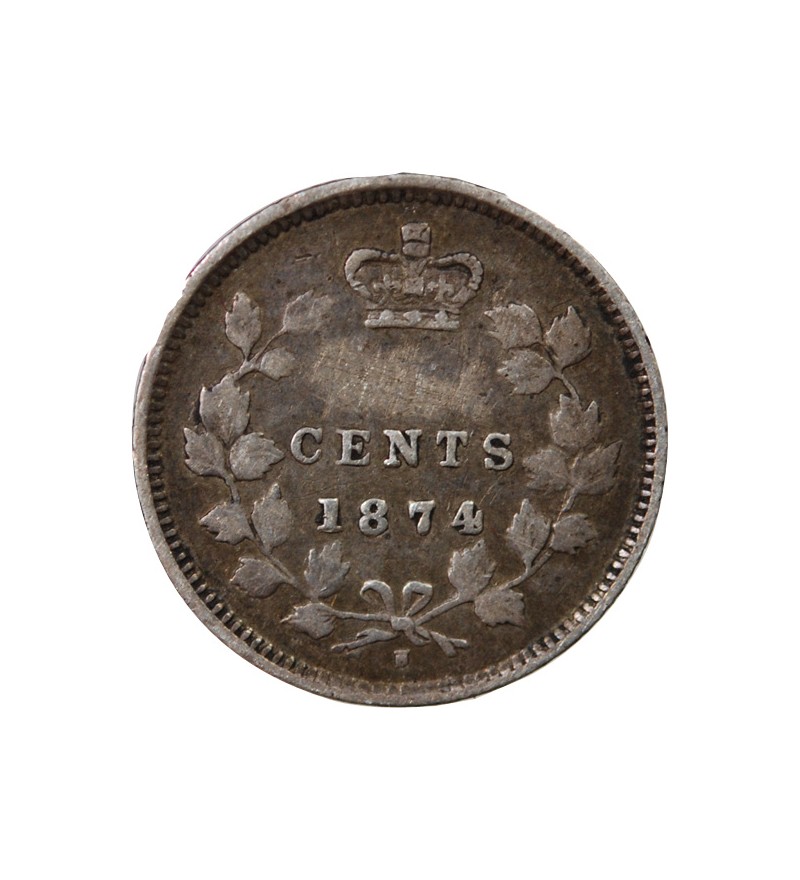 CANADA, VICTORIA - 5 CENTS ARGENT 1874
